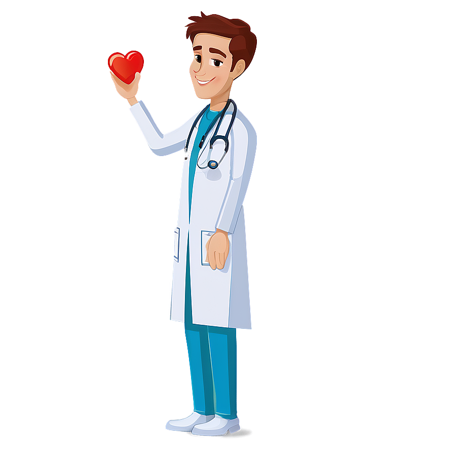 Doctor Cartoon With Heart Symbol Png Hhb