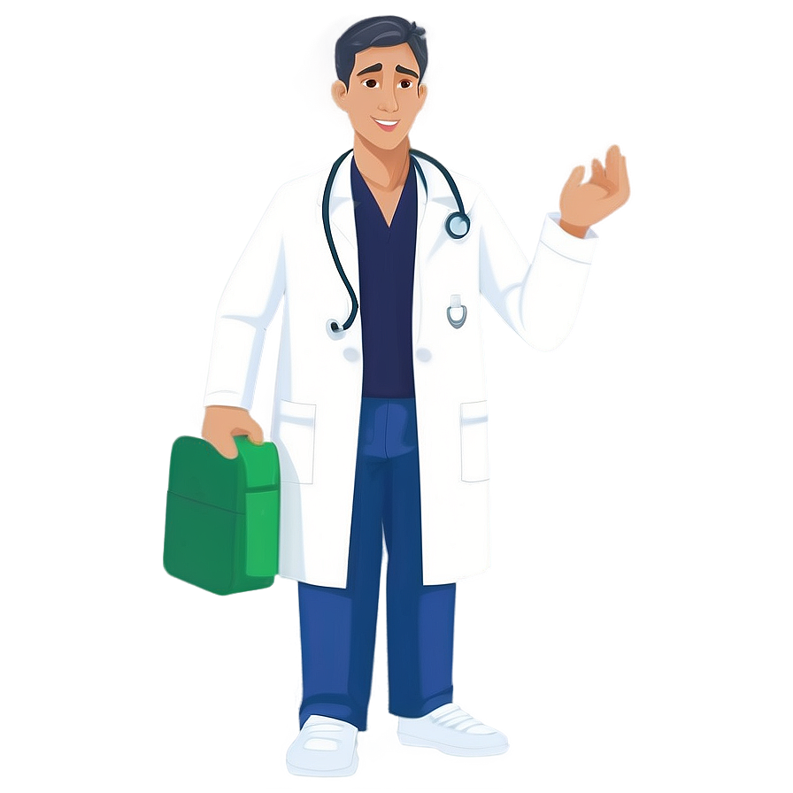 Doctor Cartoon With Medical Bag Png Qnq