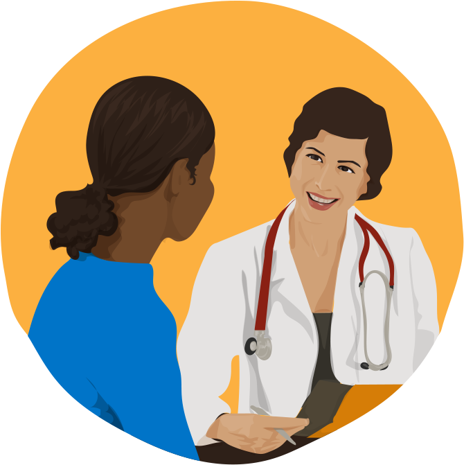 Transparent Doctor Talking To Patient Clipart - Doctor With Patient Cartoon, HD Png Download PNG with transparent background