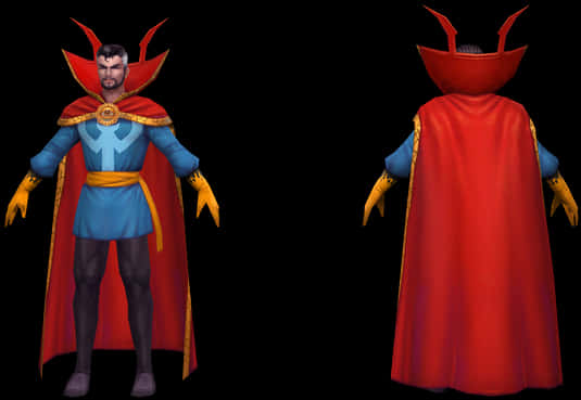 Doctor Strange3 D Model Frontand Back