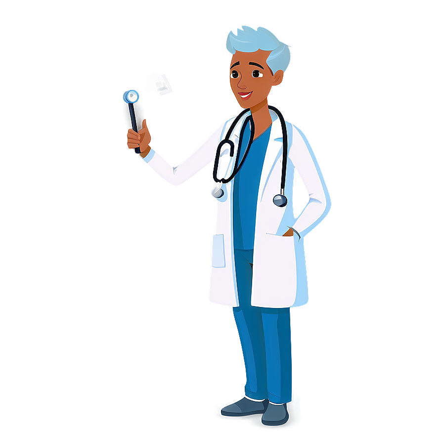 Doctor with Stethoscope Cartoon PNG 06212024 PNG image with a transparent background, free high-resolution download