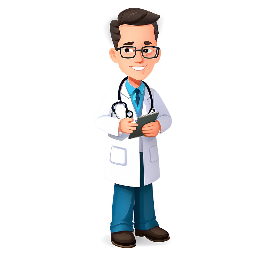 Doctor With Stethoscope Cartoon Png Wef24