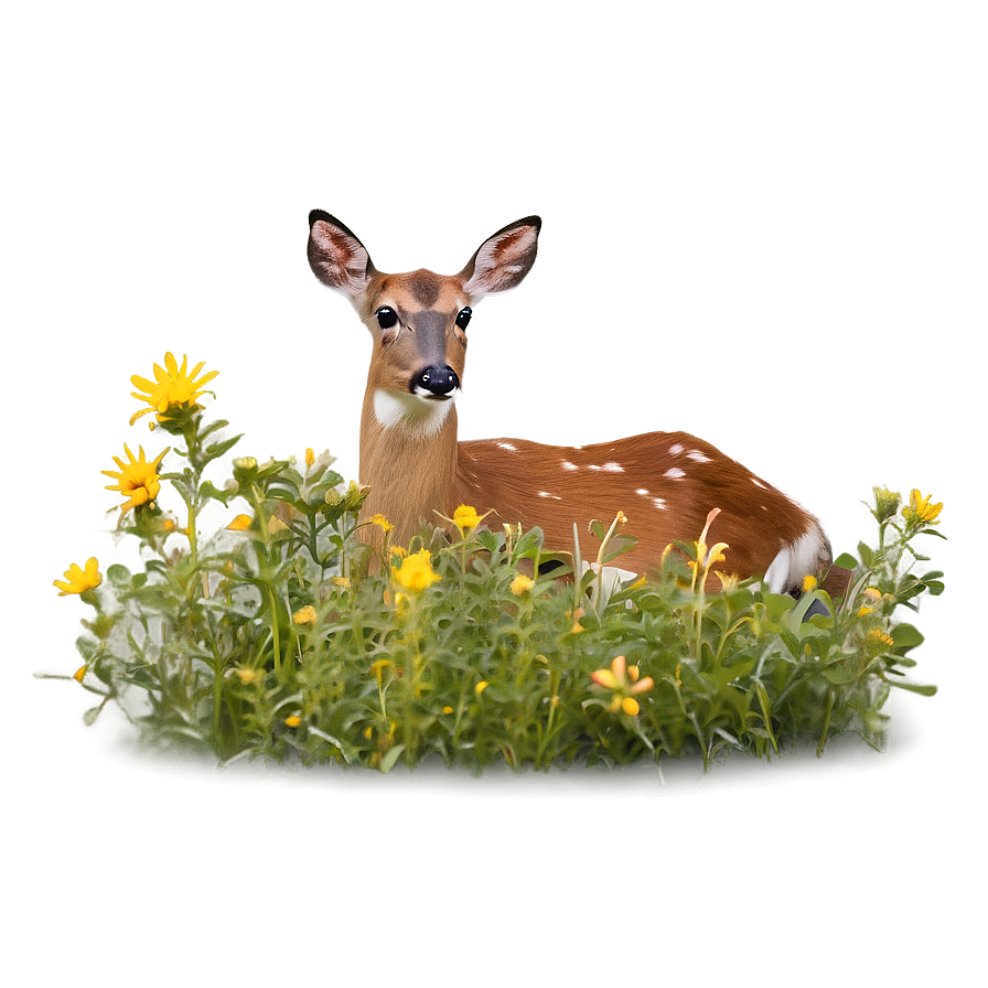 Doe Among Wildflowers Png 66