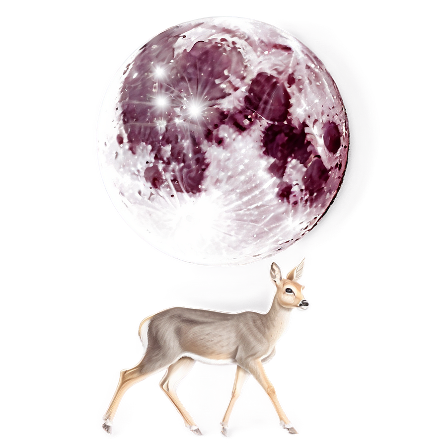 Doe And Full Moon Png 17