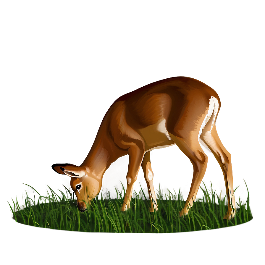 Doe Grazing Grass Png Vej