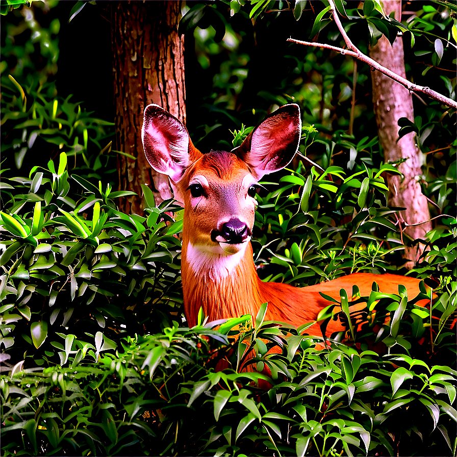 Doe Hidden In Bushes Png Bys63