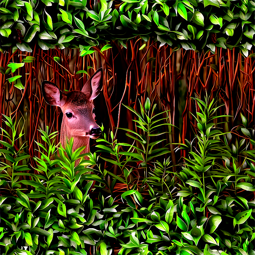 Doe Hidden In Bushes Png Itl62