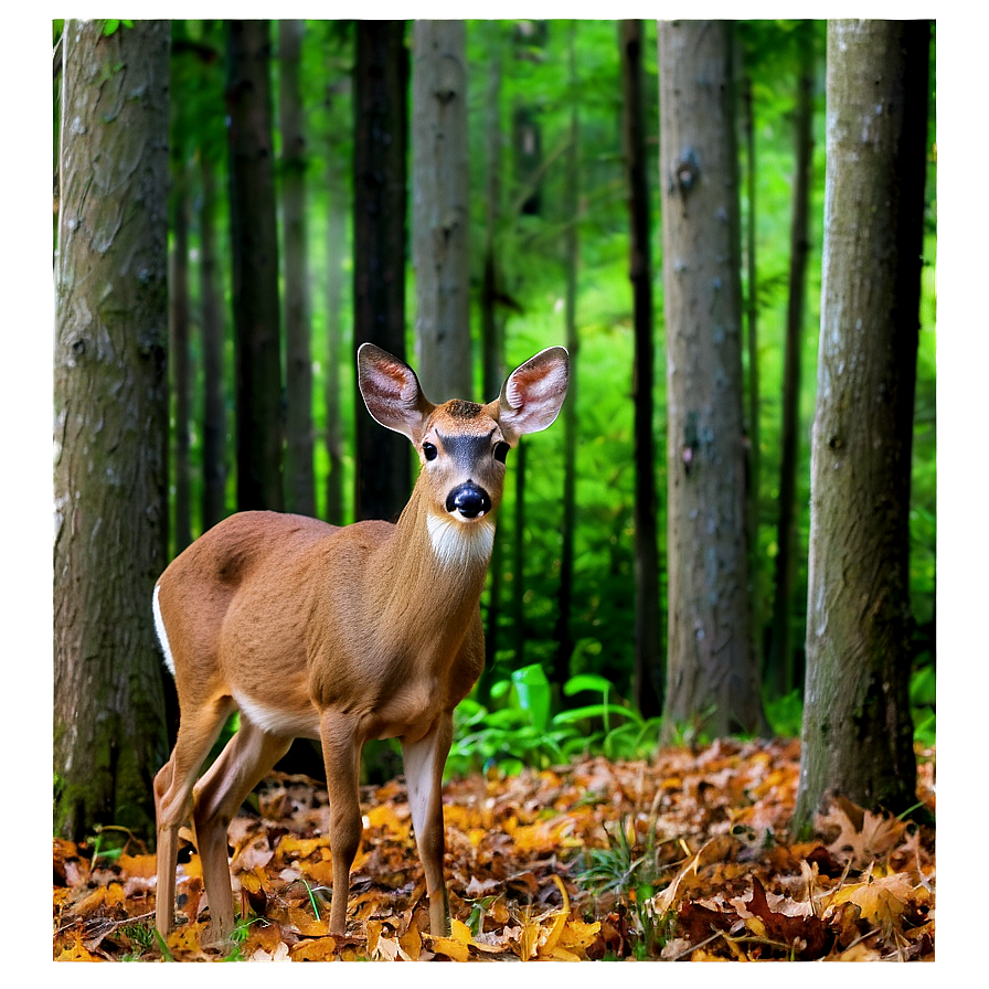 Doe In Dense Forest Png Nqc