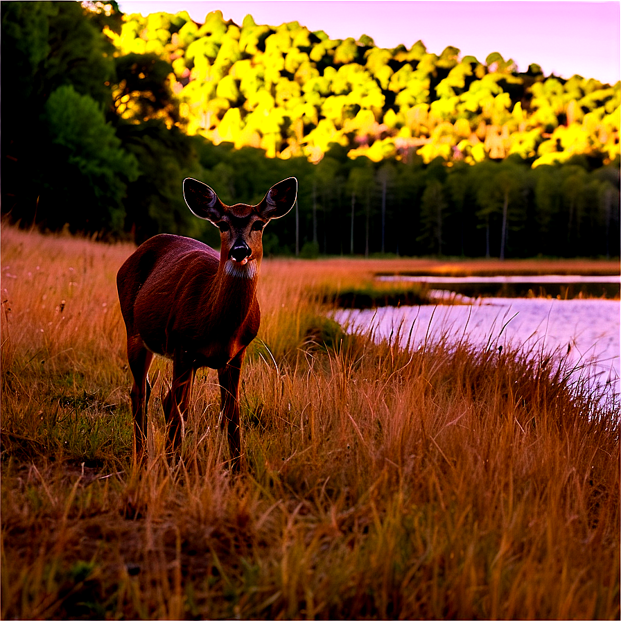 Doe In Serene Landscape Png Wbv8