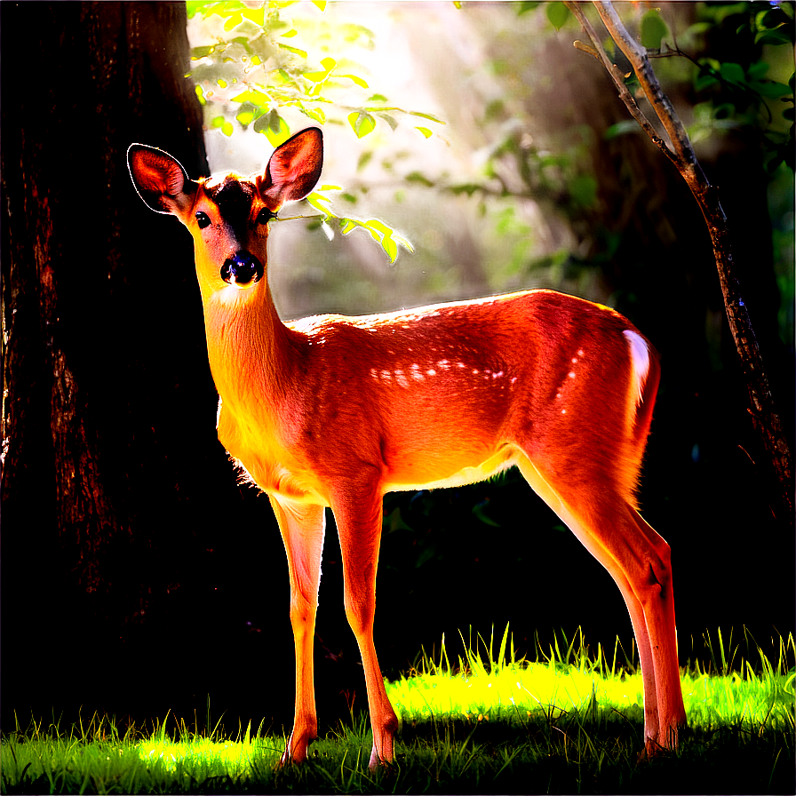 Doe In Sunlit Clearing Png Nay