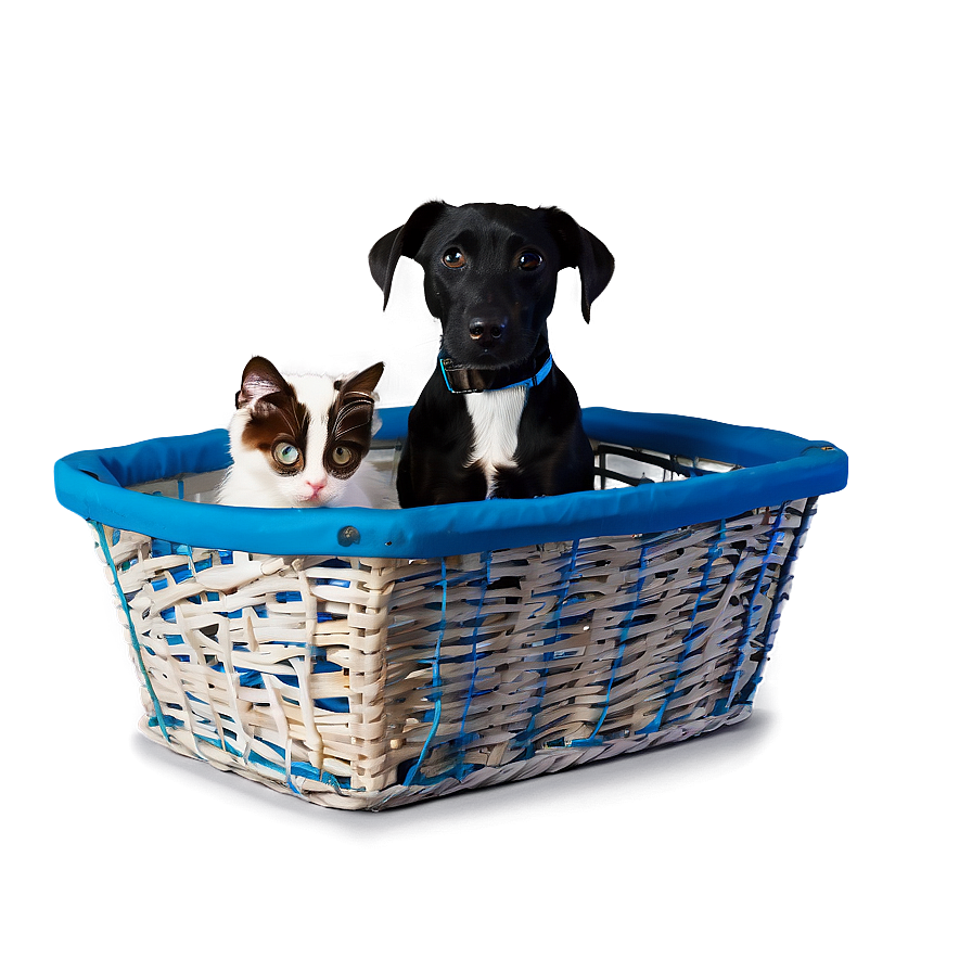 Dog And Cat In Basket Png Gva69