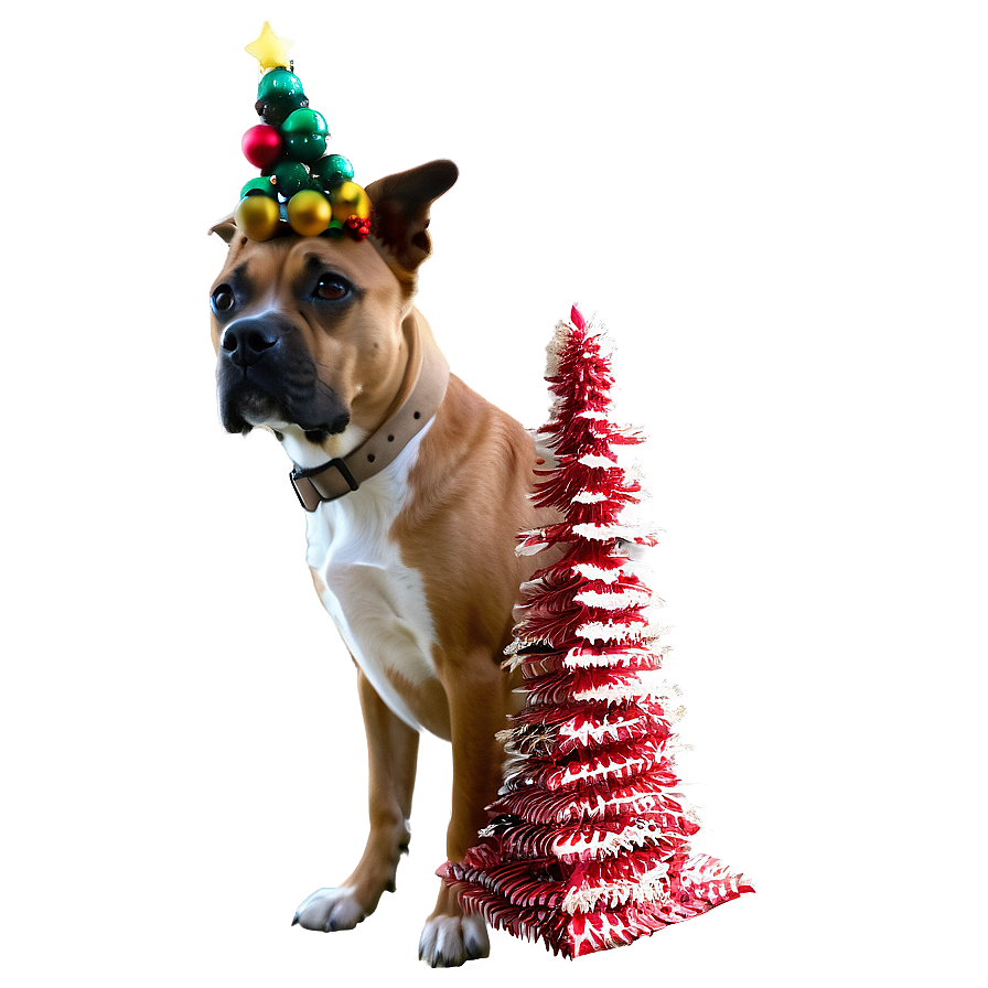 Dog Face Under Christmas Tree Png Evn66