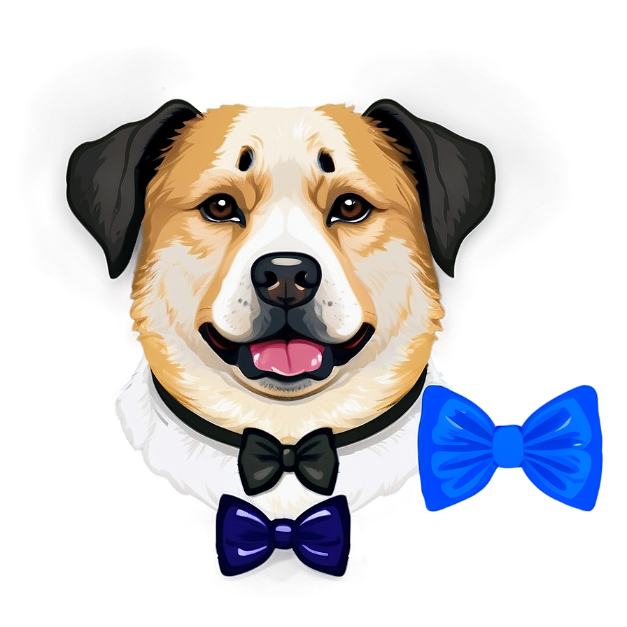 Dog Face With Bow Tie Png 48