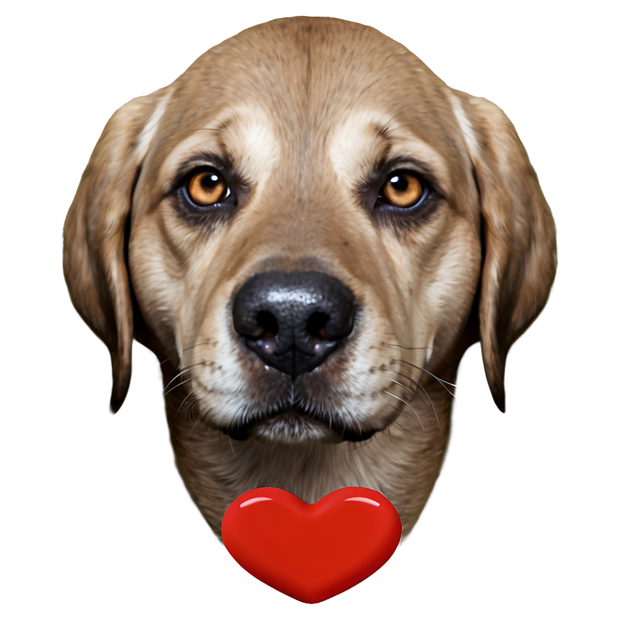 Dog Face With Heart Nose Png Slp