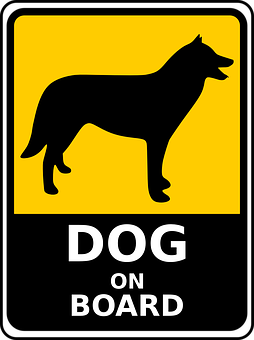 Dog On Board Sign PNG with transparent background