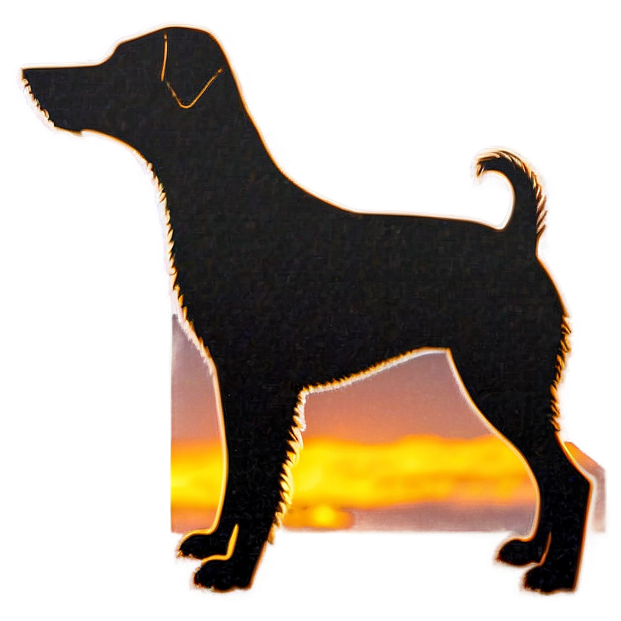 Dog Silhouette In Sunset Png 44