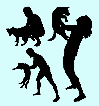 Dog Training Silhouettes PNG with transparent background