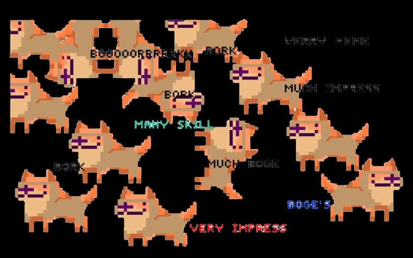 Doge Meme Pixel Artwork PNG with transparent background