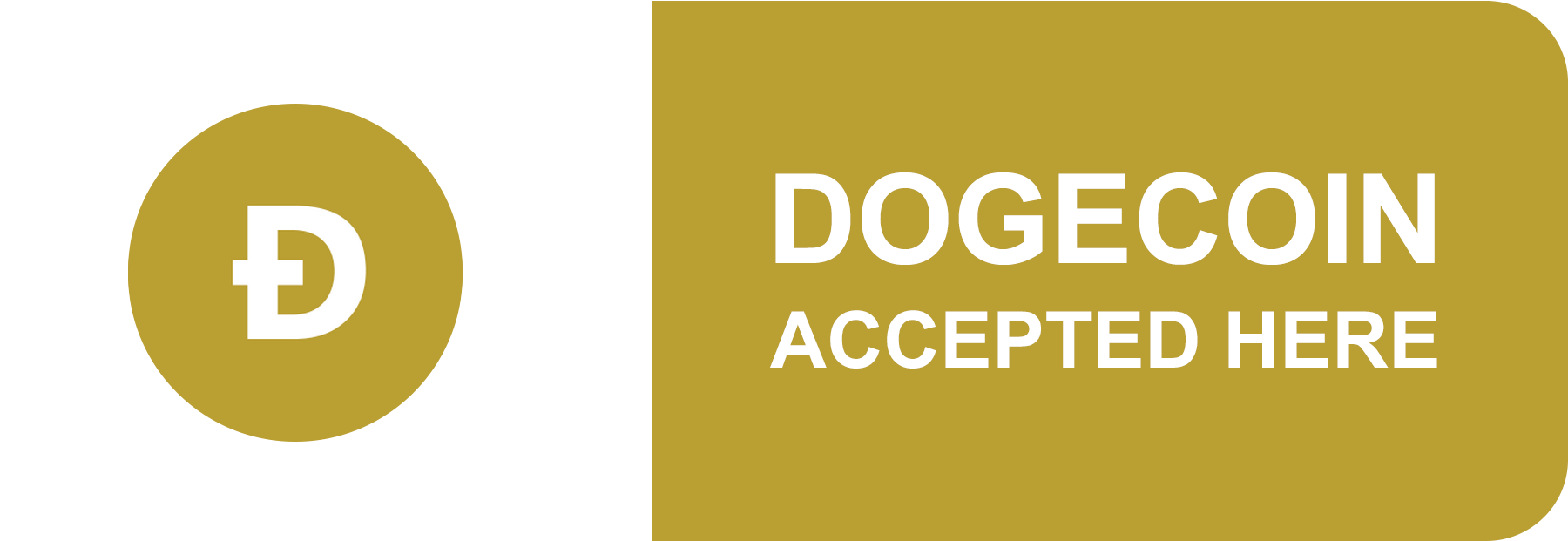 Dogecoin Accepted Here Sign PNG with transparent background
