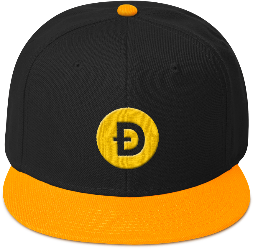 Dogecoin Branded Baseball Cap PNG with transparent background
