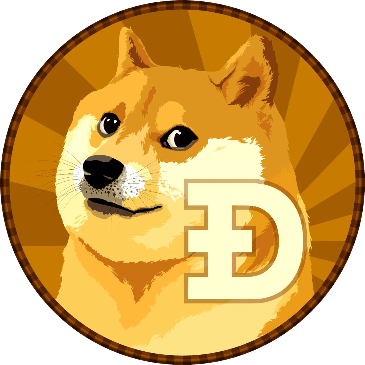 Dogecoin Cryptocurrency Mascot PNG with transparent background