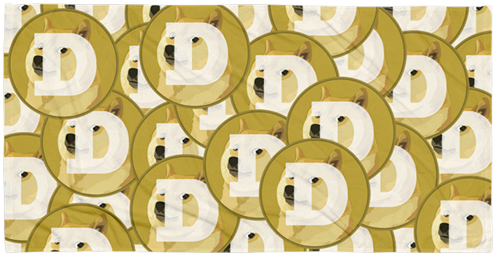 Dogecoin Cryptocurrency Pattern PNG with transparent background