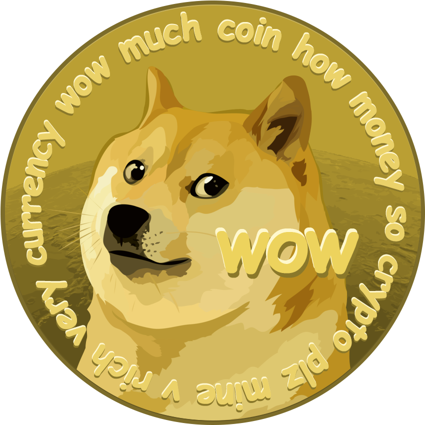 Dogecoin Meme Cryptocurrency PNG with transparent background