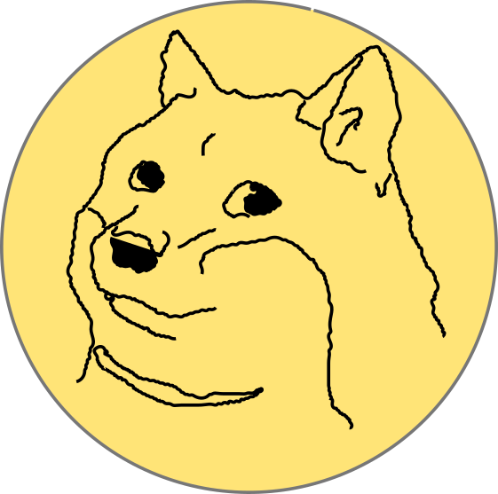 Dogecoin Meme Cryptocurrency Logo PNG with transparent background