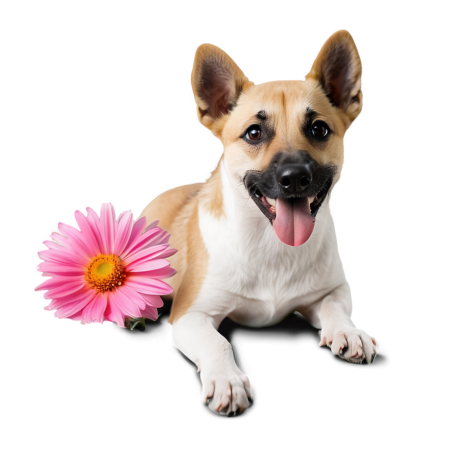 Dogs With Flowers Png Buo