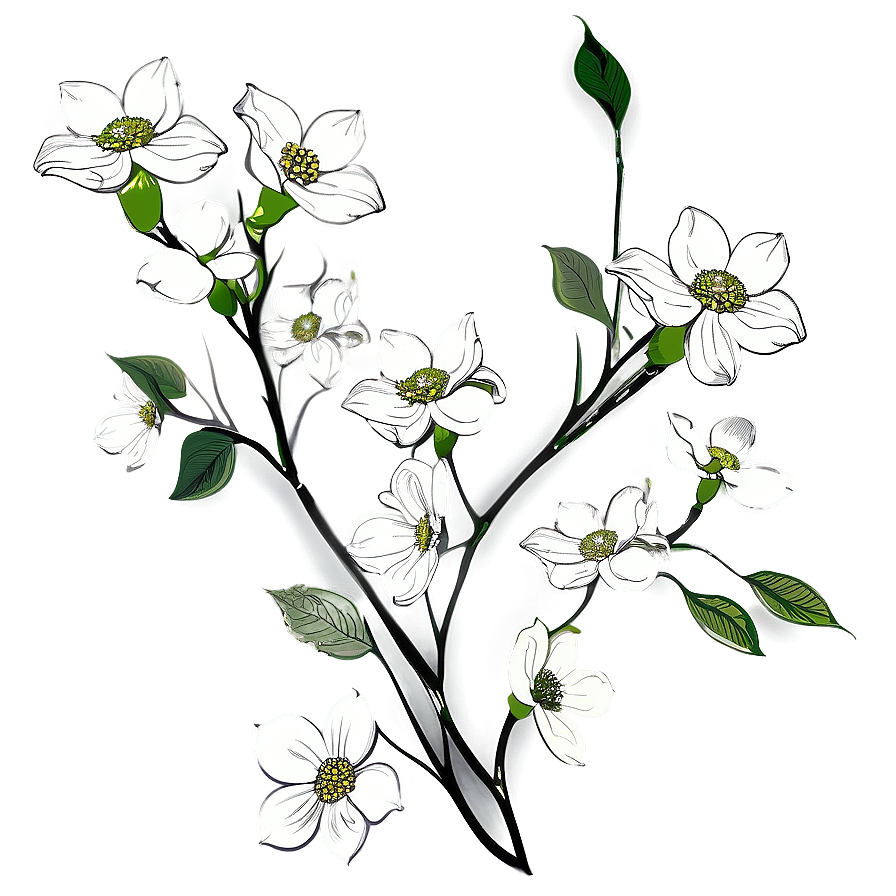 Dogwood Drawing Outline Png 06282024