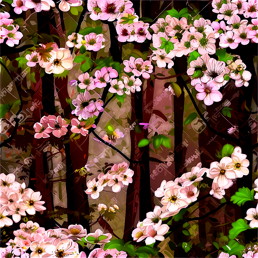 Dogwood Forest Background Png Leh96