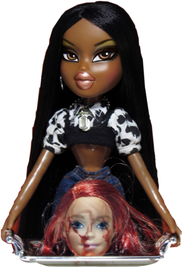 #grunge #gore #creepy #doll #bratz #remixit - Black Bratz Dolls Face, HD Png Download PNG with transparent background