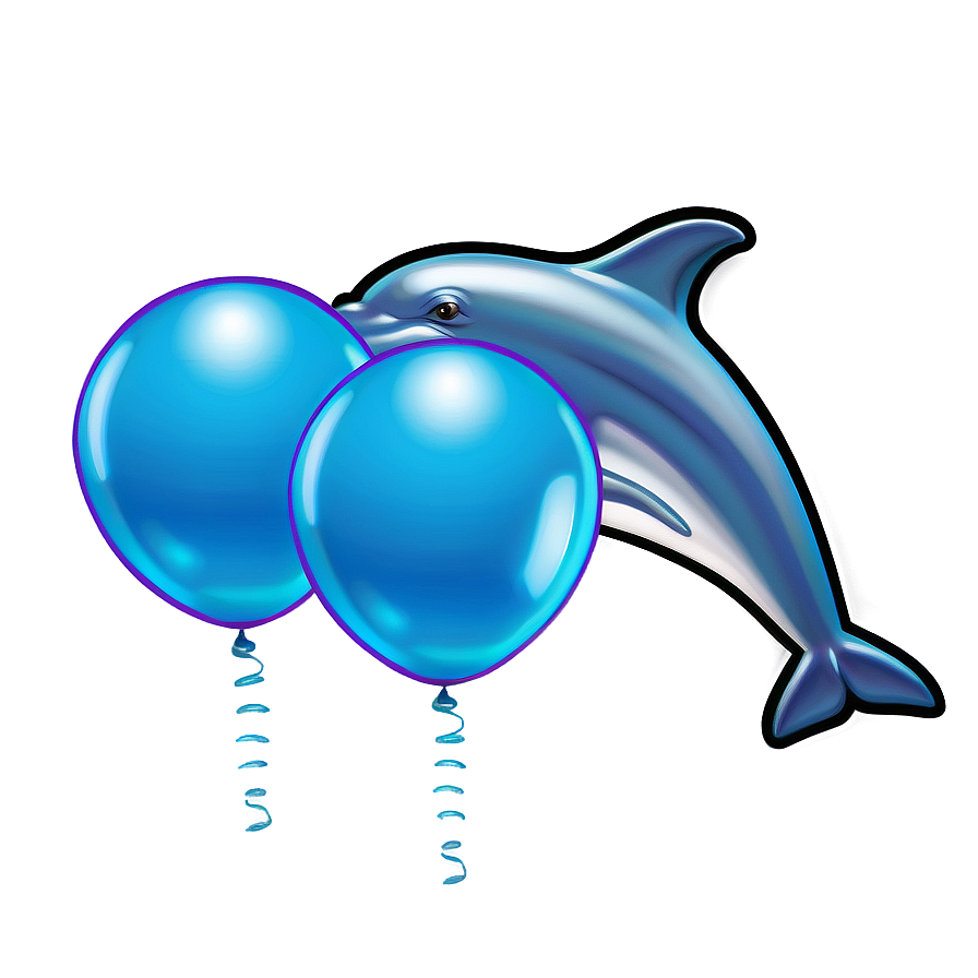 Dolphin Blue Balloons Png 06122024