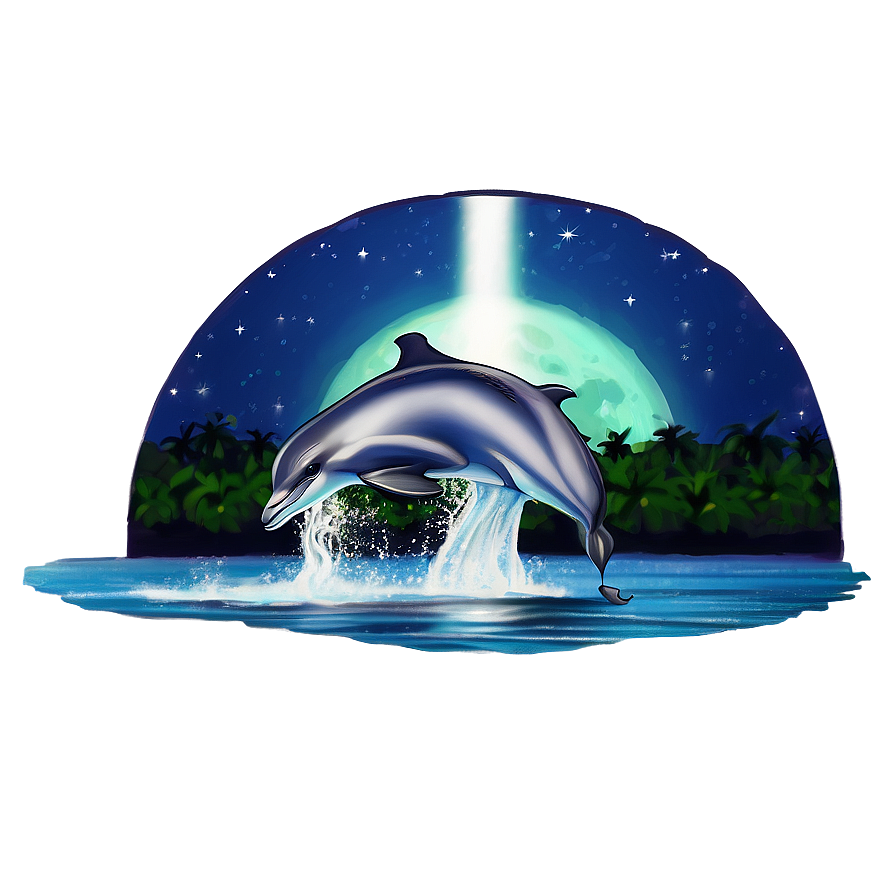 Dolphins In Moonlight Png Ysb