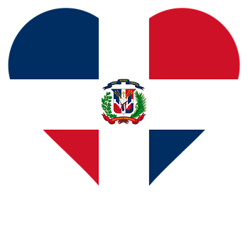 Dominican Republic Flag Heart Shaped