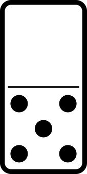 Domino Tile Fiveand Blank PNG with transparent background