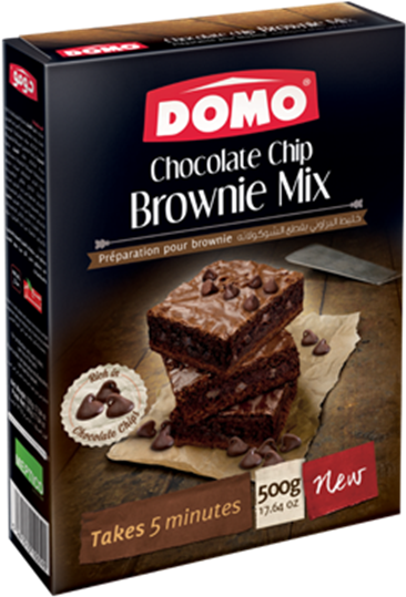 Domo Chocolate Chip Brownie Mix Box