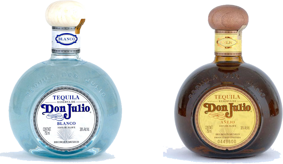 Don Julio Blancoand Anejo Tequila Bottles