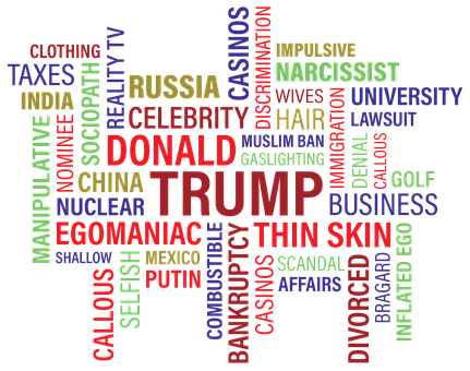 Donald Trump Word Cloud PNG with transparent background