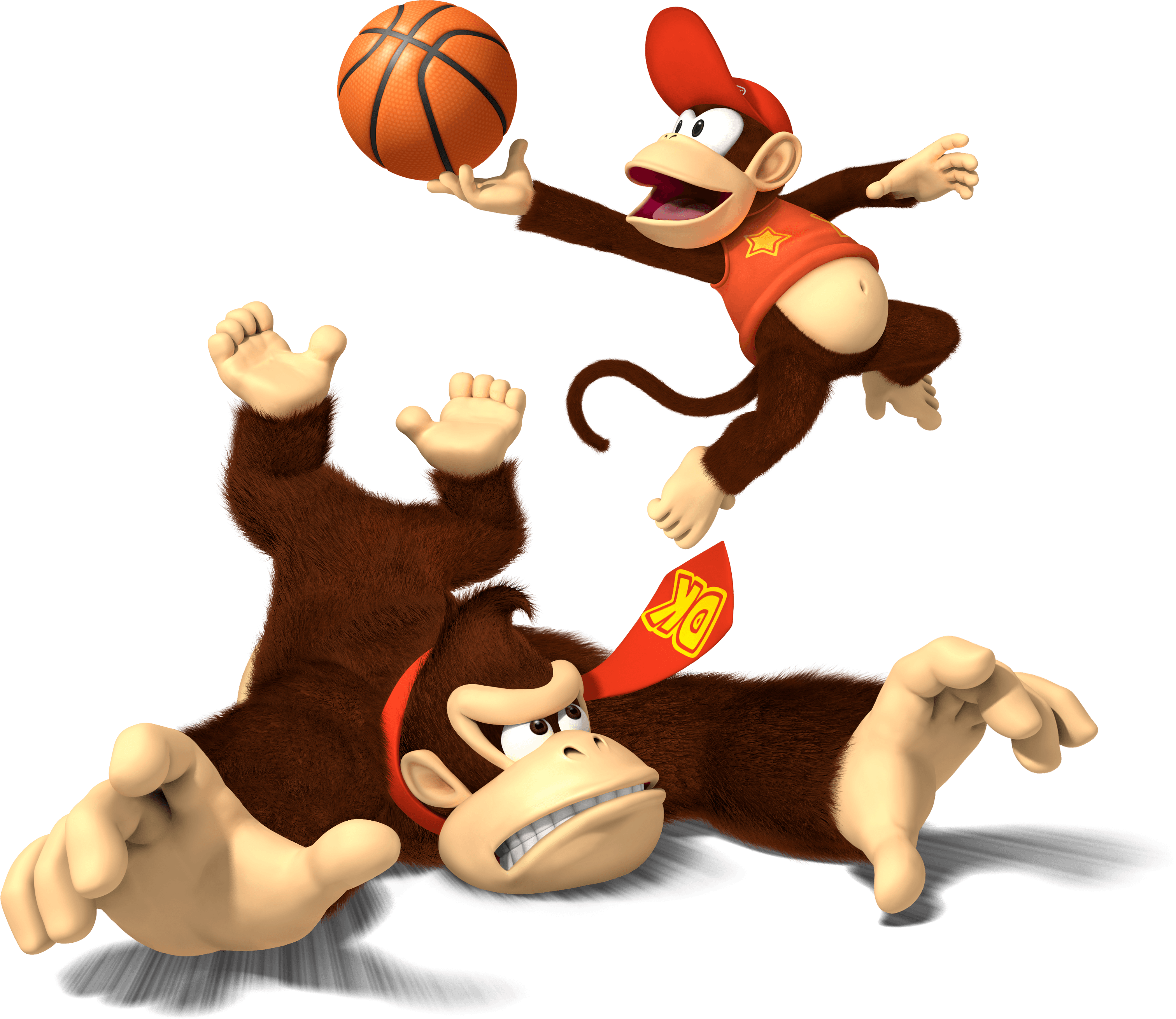 Donkey Kong And Diddy Kong Playing Basketball - Mario Sports Mix Donkey And Diddy Kong, HD Png Download PNG with transparent background