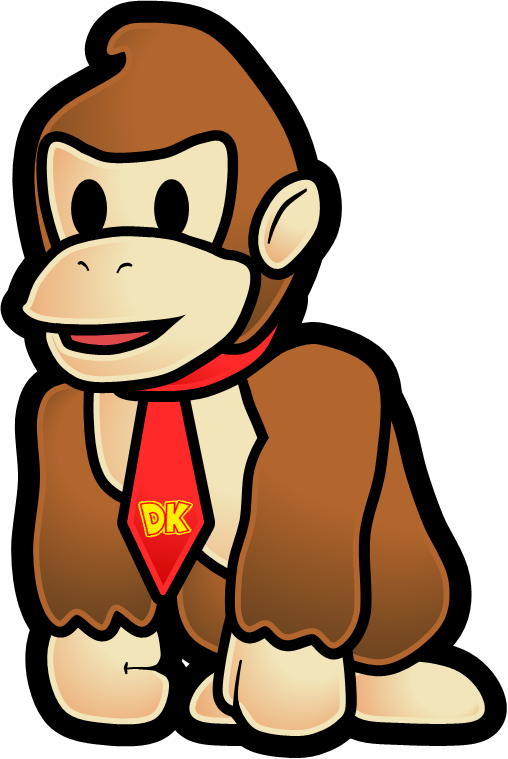 Barrel Clipart Donkey Kong - Paper Mario Donkey Kong, HD Png Download PNG image with a transparent background, free high-resolution download