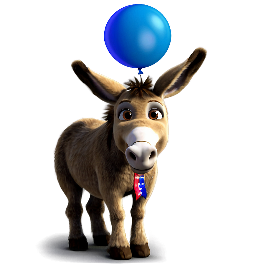 Donkey With Balloons Png 05232024