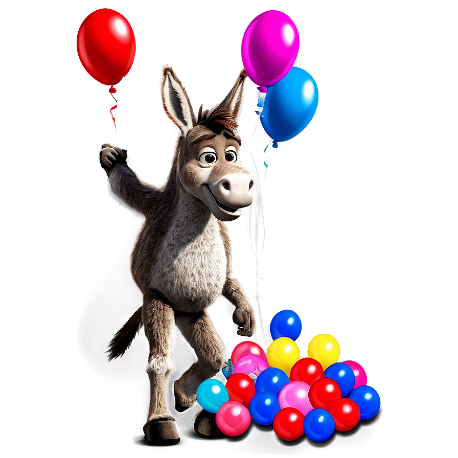 Donkey With Balloons Png 10