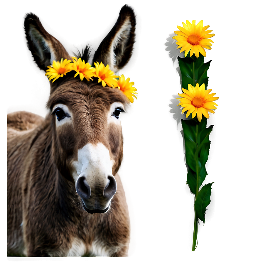 Donkey With Flowers Png 57