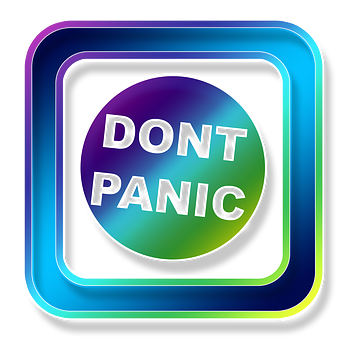 Dont Panic Icon Neon Effect