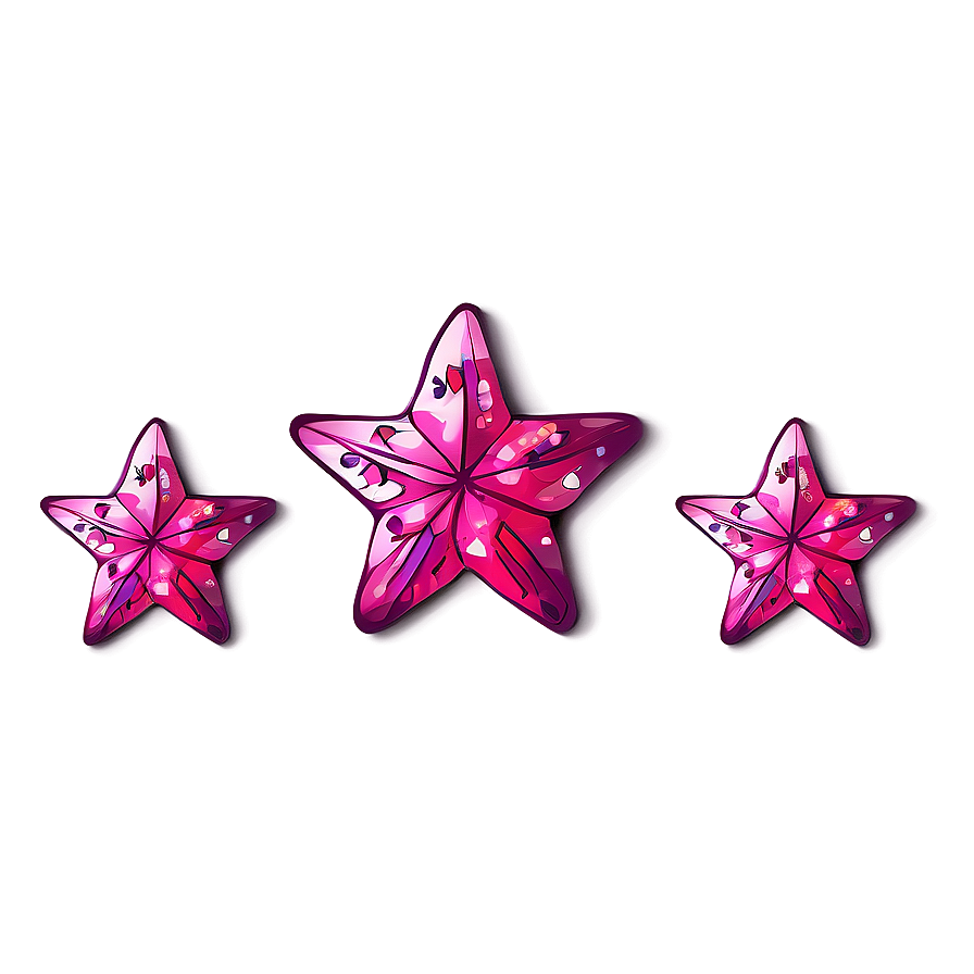 Doodle Pink Stars Png Tin