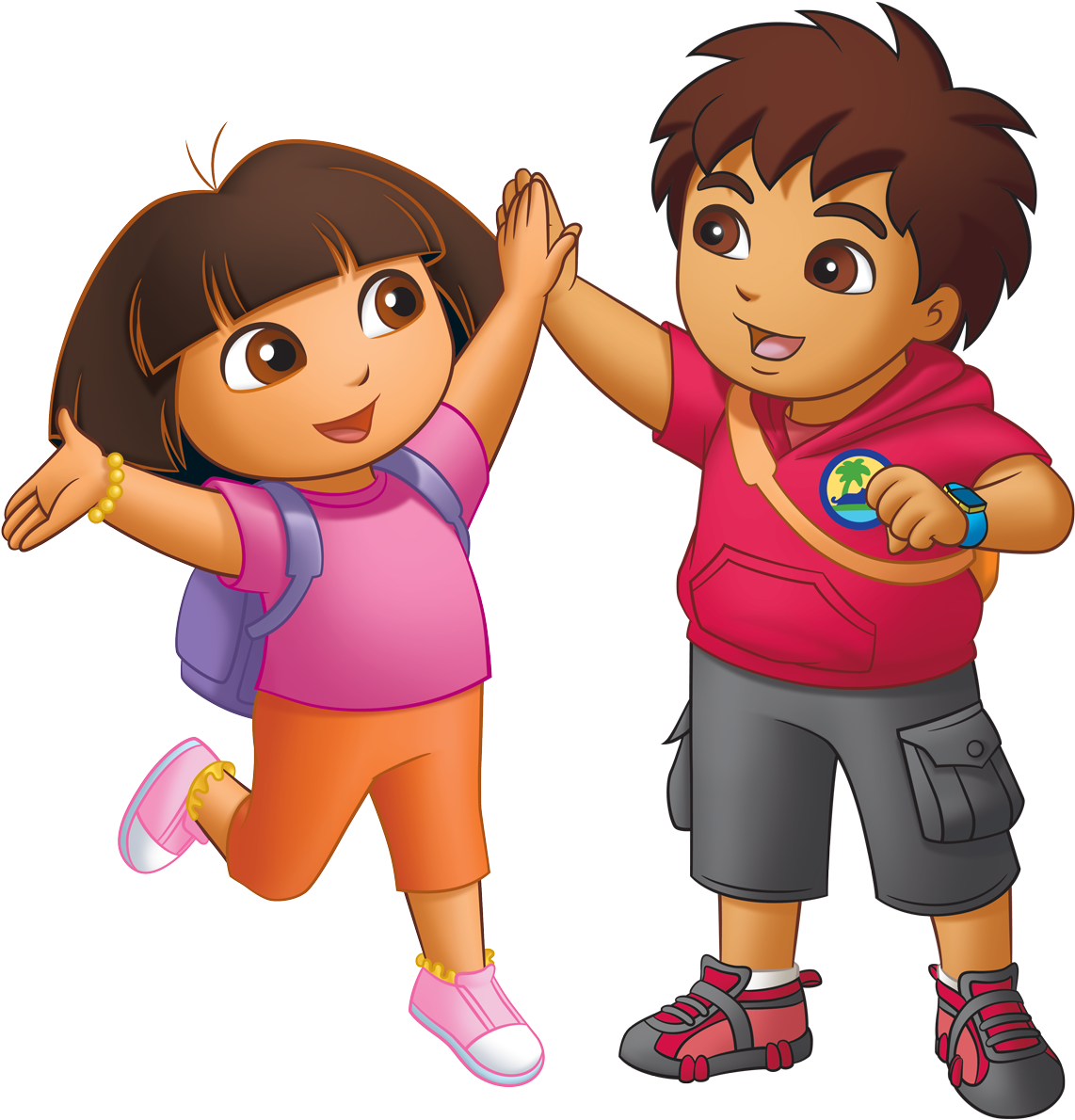 Dora Diego High-five - Dora And Diego Png, Transparent Png PNG with transparent background