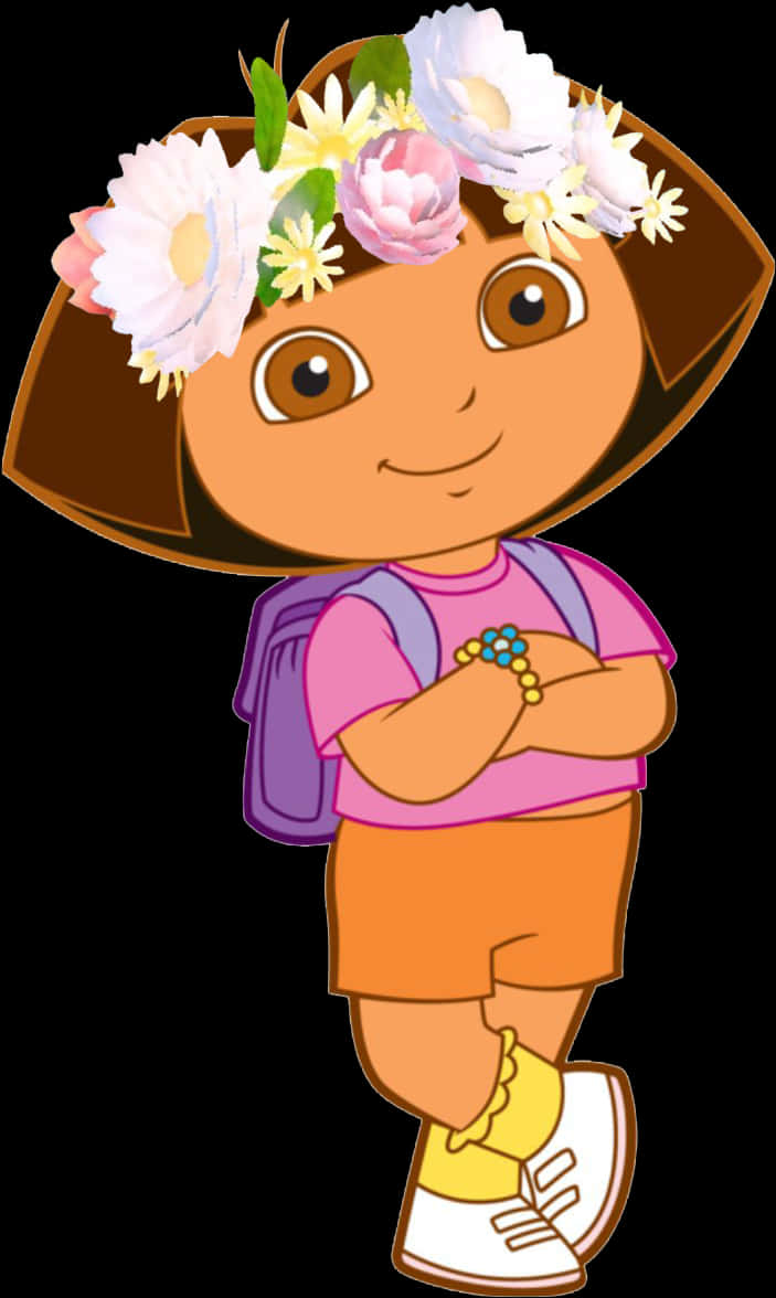 Dora Flower Crown Character Illustration