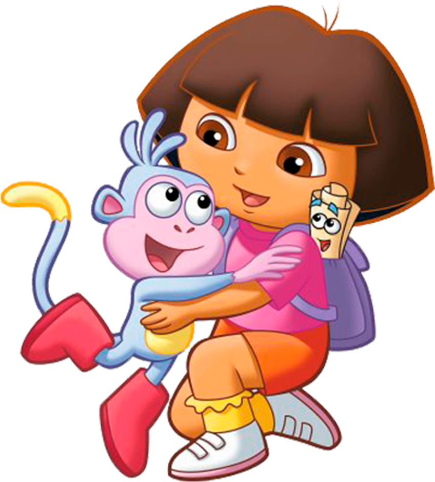 Dora The Explorer - Dora And Boots Hugging, HD Png Download PNG with transparent background