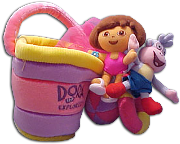 Doraand Boots Plush Toysin Basket